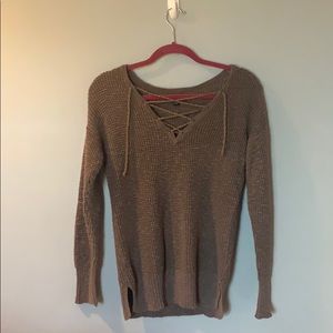 American eagle lace up sweater